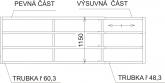 Four-rail partitioning wall - adjustable length 2-3m