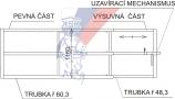 Ворота секций из 3 трубок - регулируемые от 1.4 м до 2.0 м