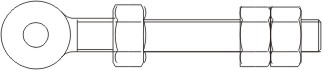 Equalizing screw for partitioning gates and walls M20