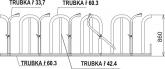 Tombstone feed fence with fixations for horned cattle