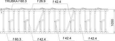 Tombstone feed fence with fixations for polled cattle