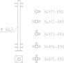 Tabular post, three-side connection 0,9m