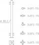 Tabular post, cross-wise connection 1,1m