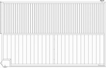 Stall side partition, wheeled